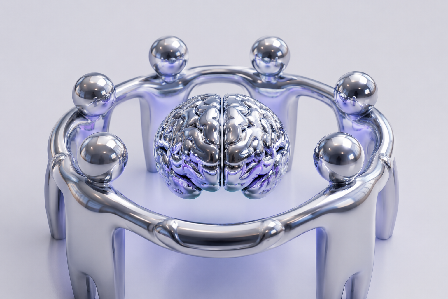 Chrome Brains concept image representing people, technology and intelligent collaboration